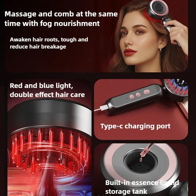 Red Light Scalp Massager with Oil Applicator