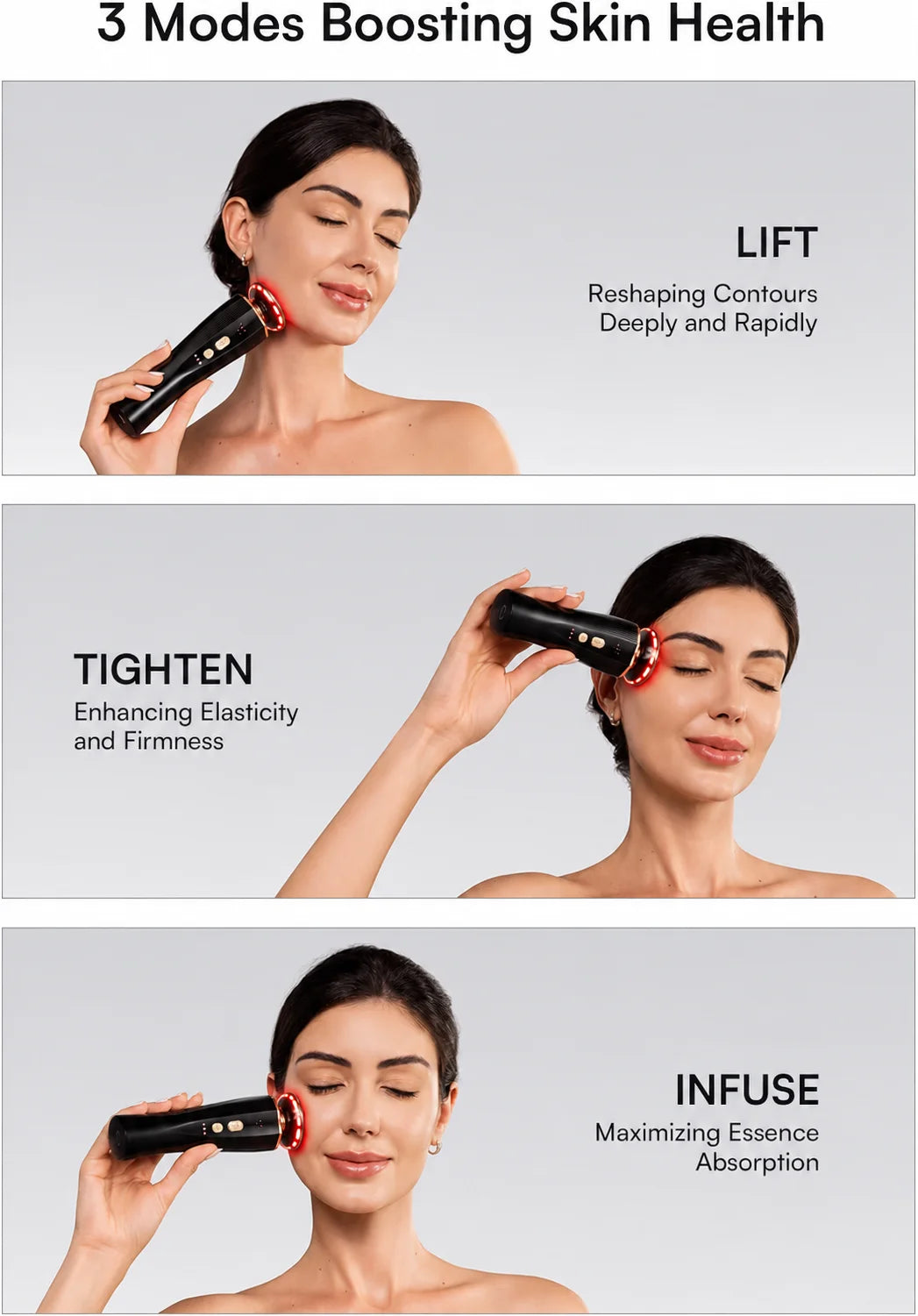 3-in-1 Red Light Facial & Neck Beauty Device