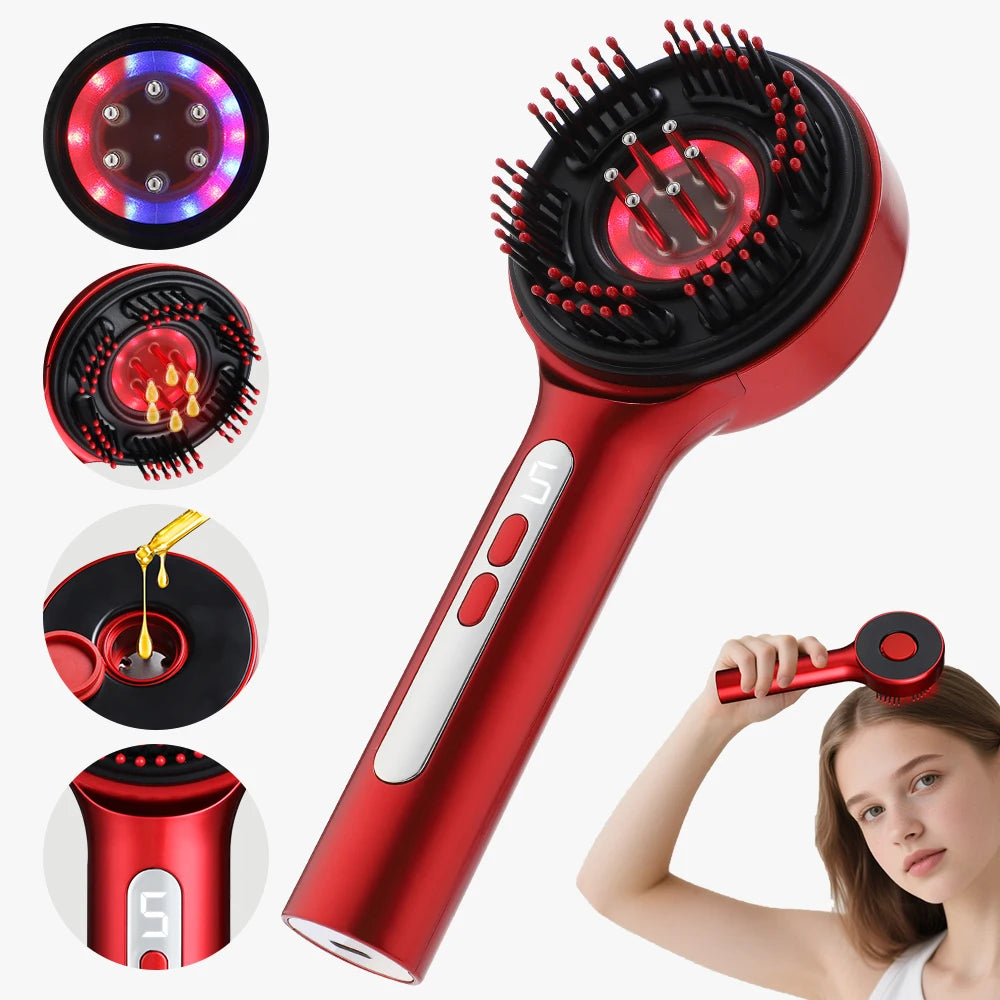 Portable Red Light Scalp Massager Comb