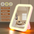 3 Colors LED Vanity Mirror with Touch Screen USB Rechargeable