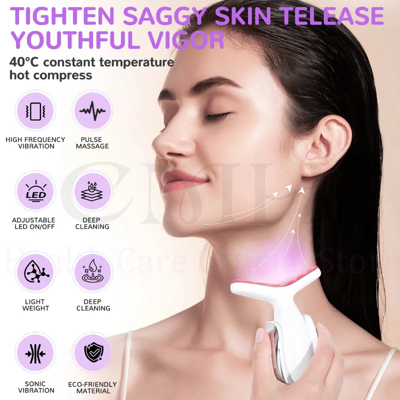7-in-1 LED & Microcurrent Neck Beauty Device