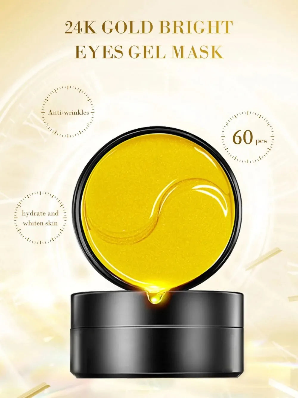 Golden Radiance: 60-Piece Collagen Eye Mask Set
