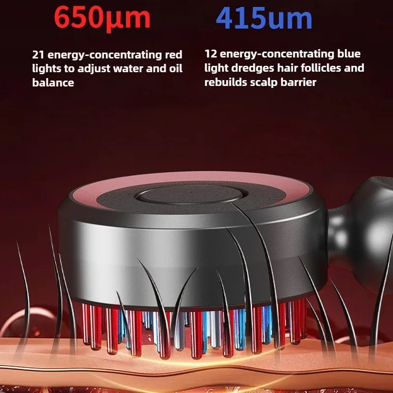 Red Light Scalp Massager with Oil Applicator