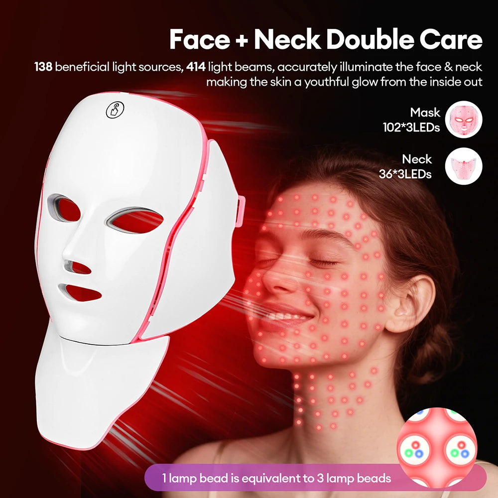 7-Color LED Photon Face & Neck Beauty Mask