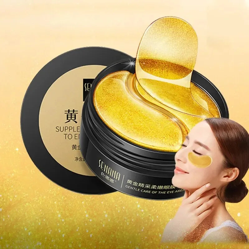Golden Radiance: 60-Piece Collagen Eye Mask Set