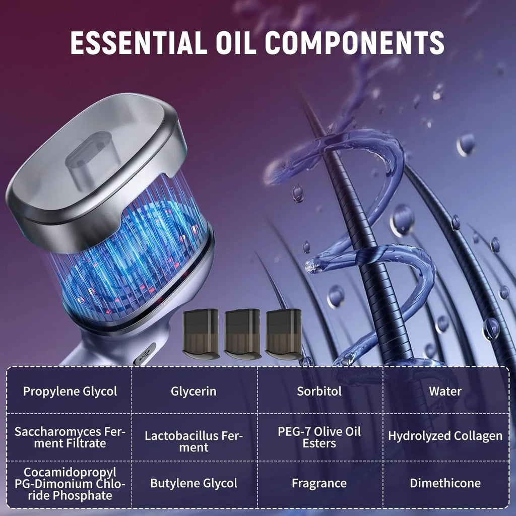 360° Kneading Scalp Massager with Essential Oil Cartridges