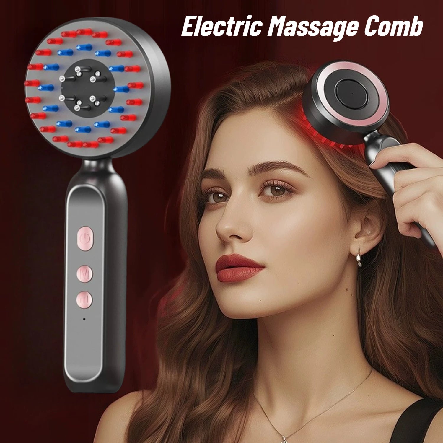 Red Light Scalp Massager with Oil Applicator