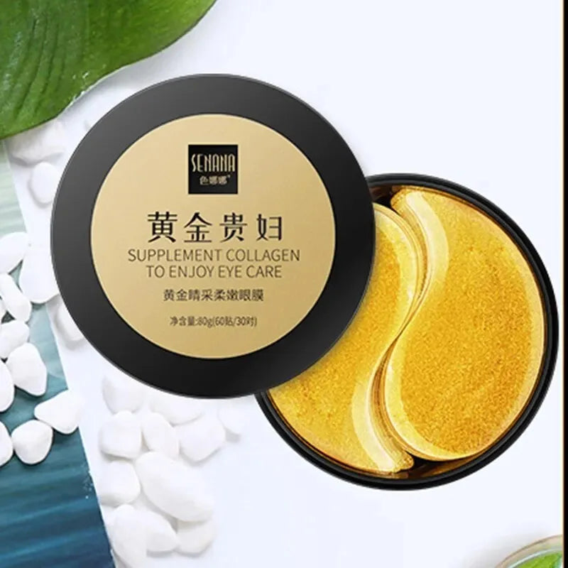 Golden Radiance: 60-Piece Collagen Eye Mask Set