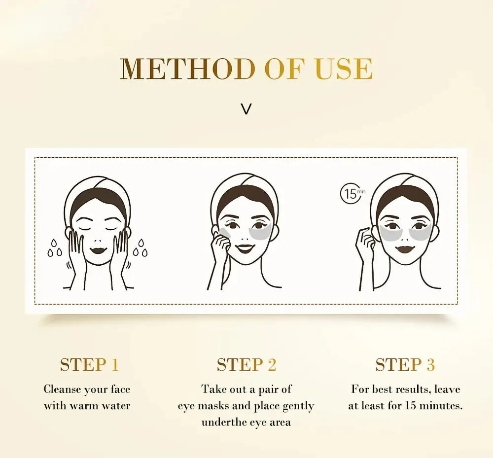 Golden Radiance: 60-Piece Collagen Eye Mask Set