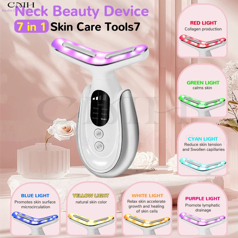 7-in-1 LED & Microcurrent Neck Beauty Device