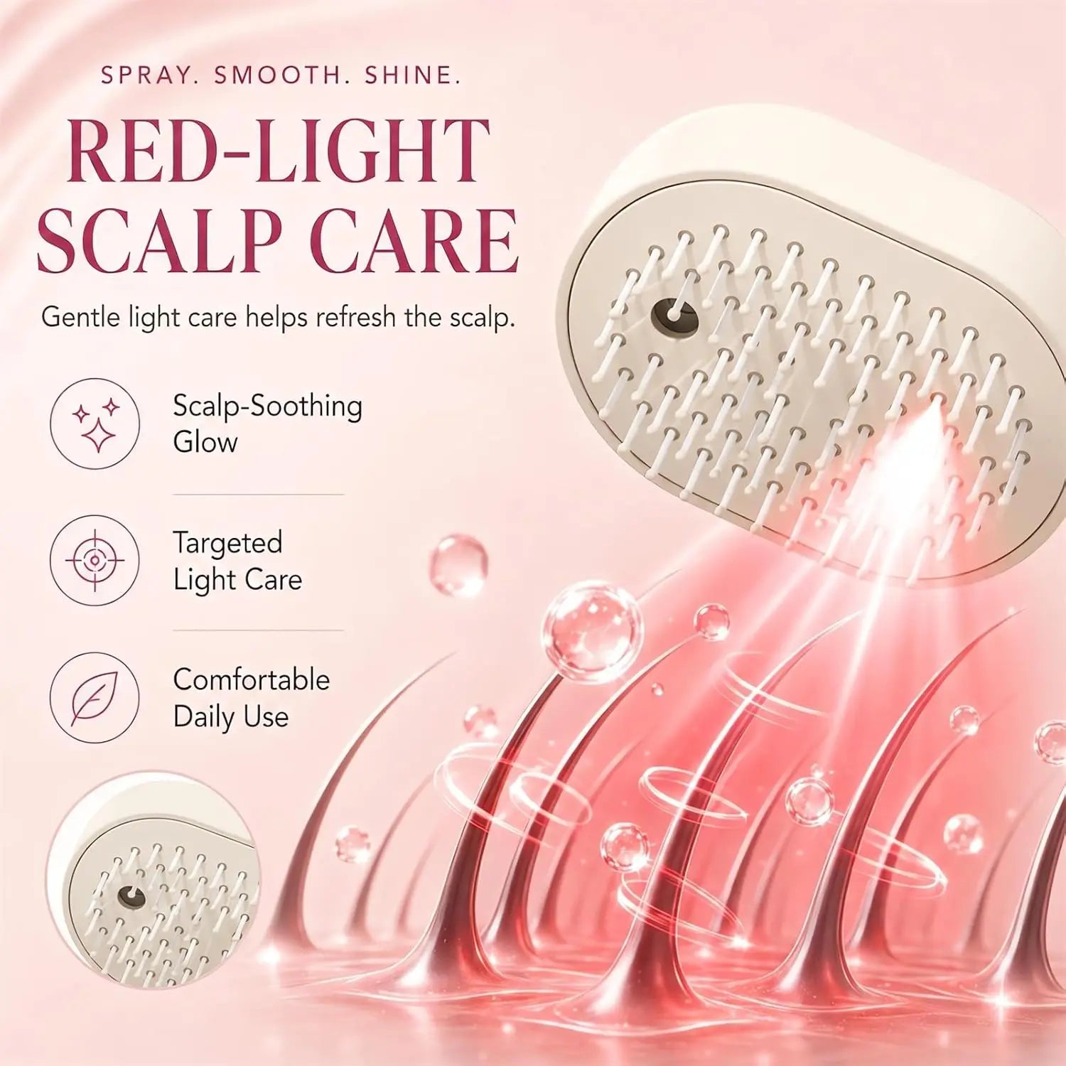 Electric Mist Spray Scalp Massage Comb