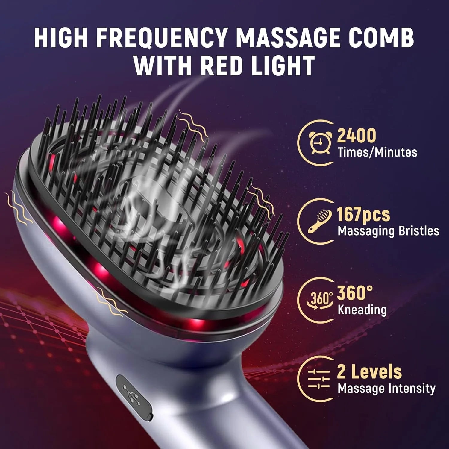 360° Kneading Scalp Massager with Essential Oil Cartridges