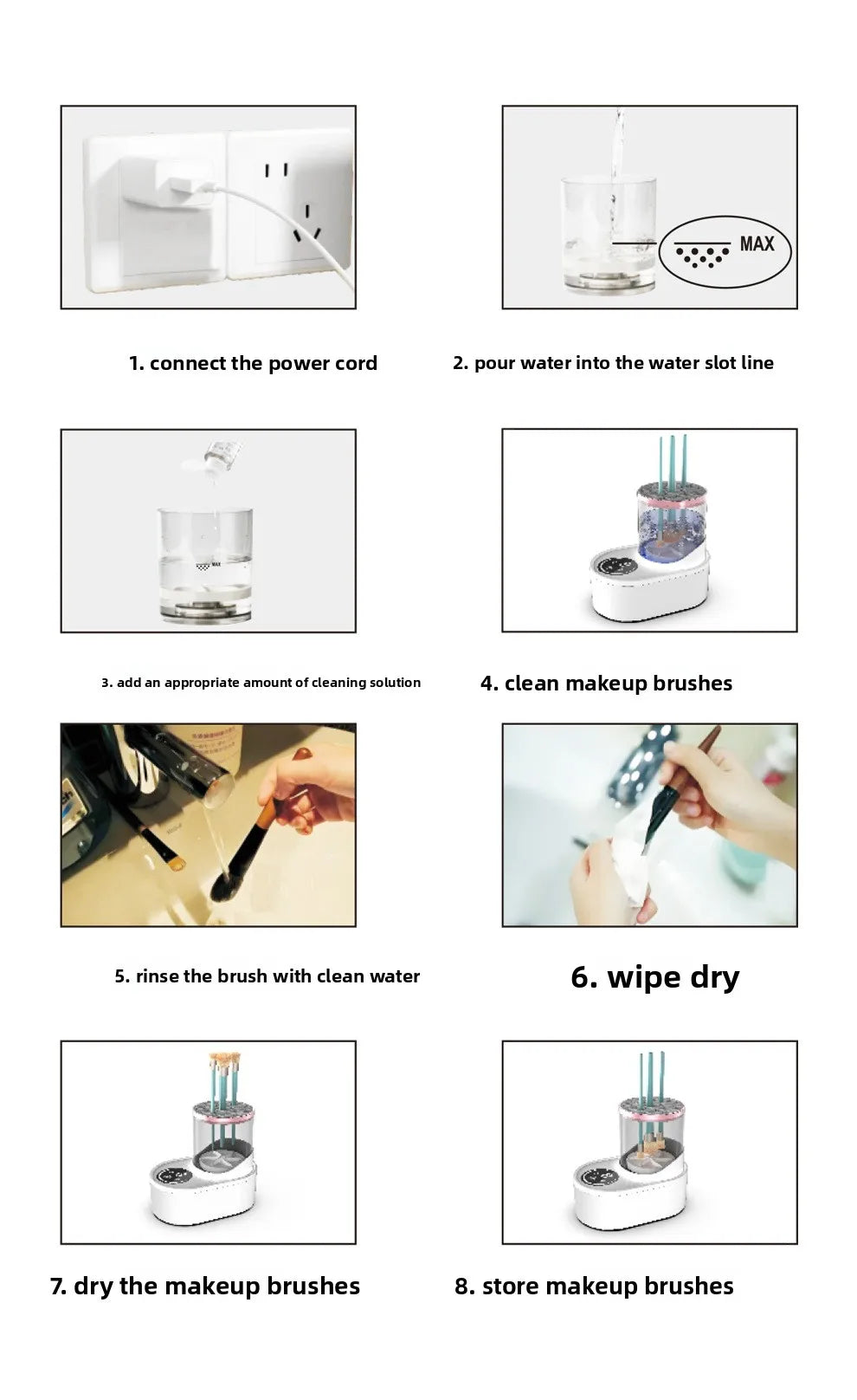 Automatic Makeup Brush Cleaner with 2H 5H Timer