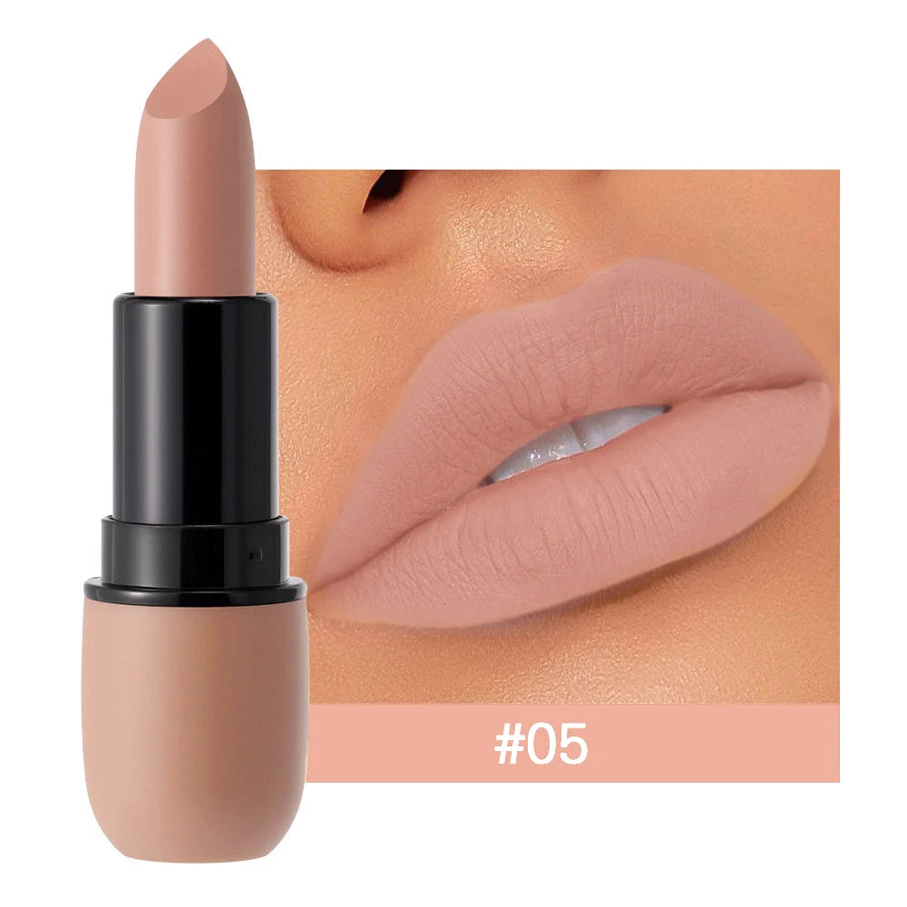 6-Color Matte Lipstick: Velvet Lip Color