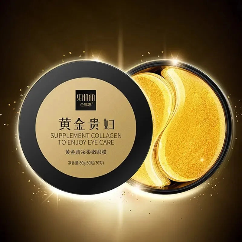 Golden Radiance: 60-Piece Collagen Eye Mask Set